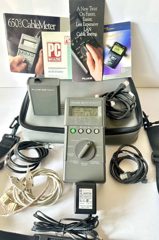 Fluke 650 LAN Cable Meter 650R Remote w/ Case Manual