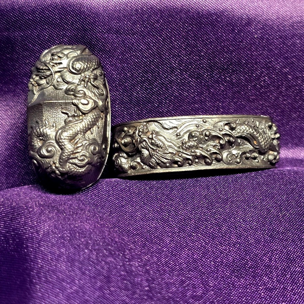 Dargon  Fuchi  Kashira  For Japanese Samurai Katana Sword