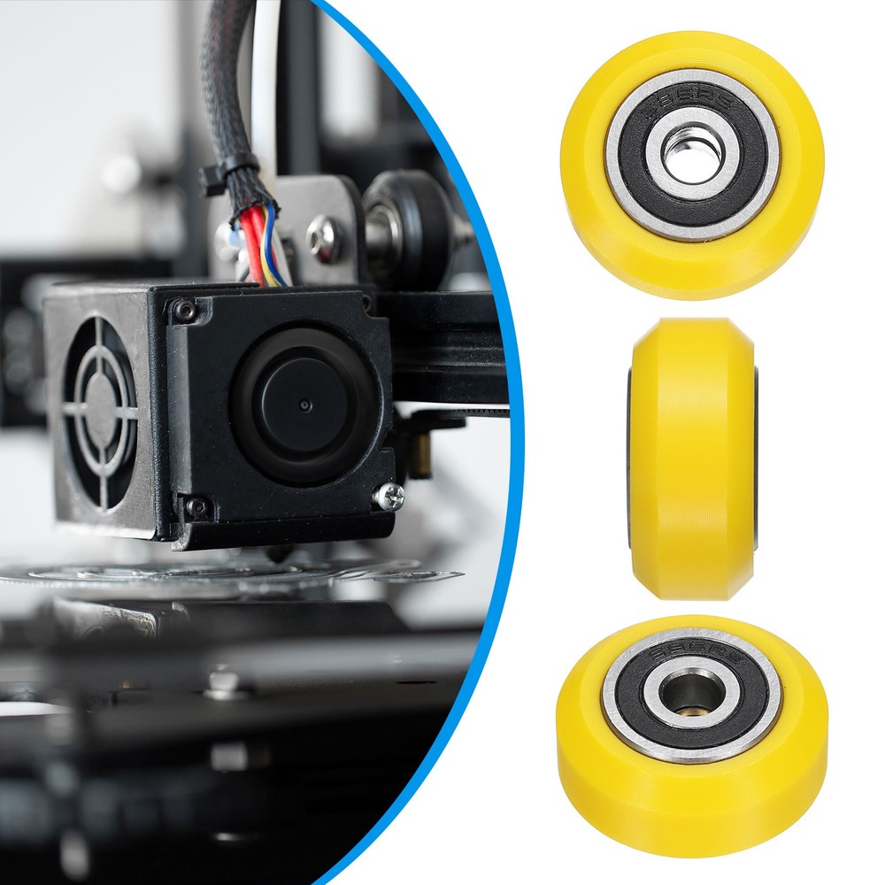8Pcs 3D Printer Wheel with 625RS Linear Bearing for 3D Printer, Yellow