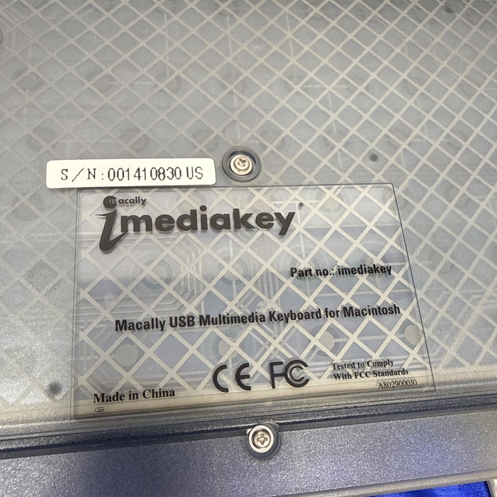Macally iMediaKey Keyboard Multimedia Macintosh USB Clear Tested Working