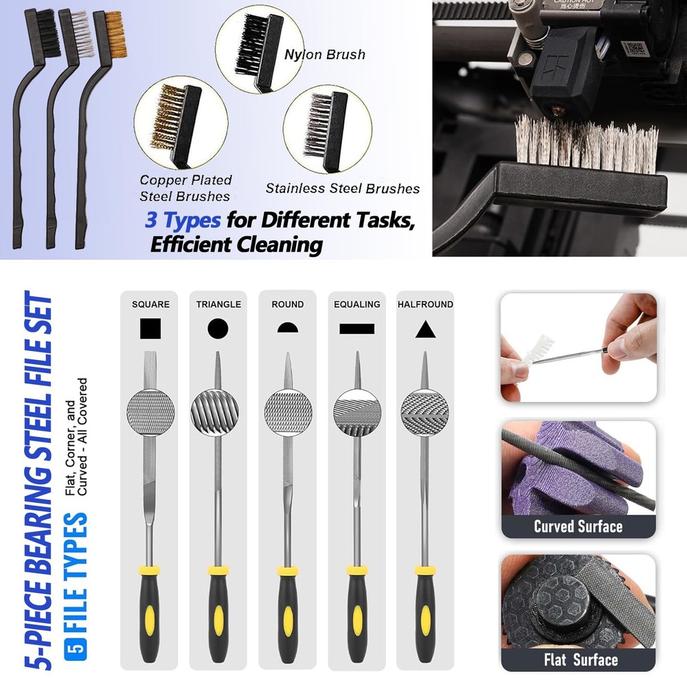 82Pcs 3D Printer Tool Kit w/Case for Bambu Lab, Creality, Anycubic,...