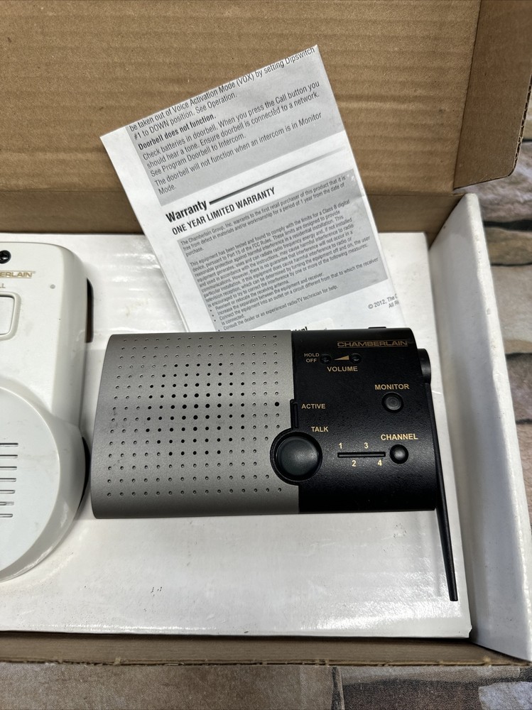 Chamberlain NDIS Wireless Indoor/Outdoor Portable Intercom Has Box Unable Test