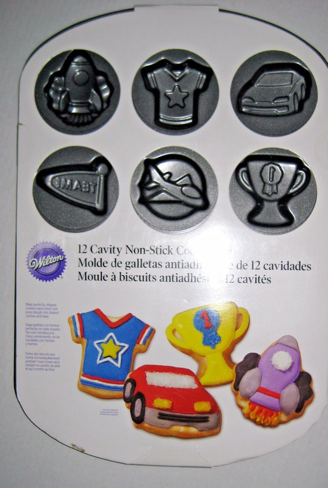 Wilton 12 Cavity Non-Stick Cookie Pan - Boy Theme - NEW