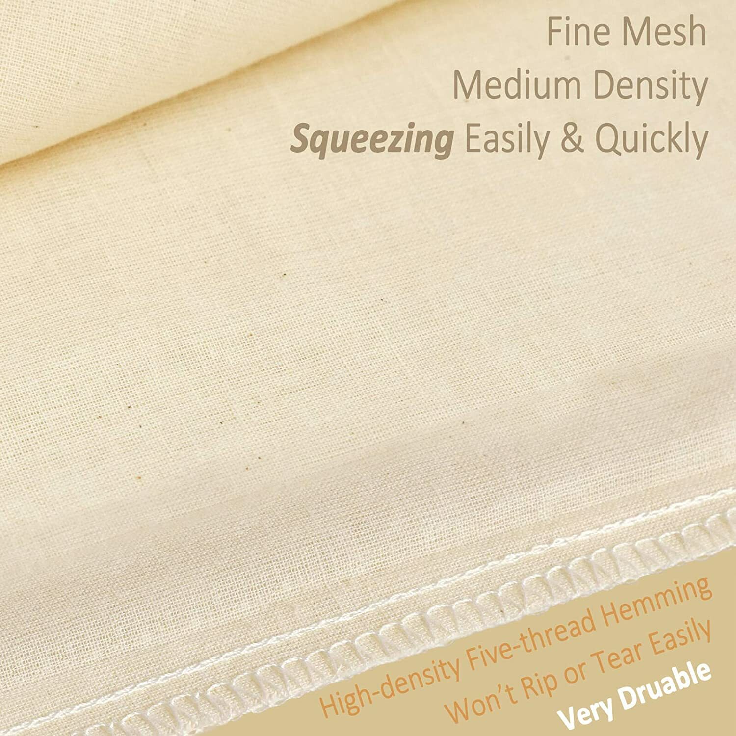 2x Cotton Nut Milk Bag Reusable Food Strainer Brew Coffee Juice Cheese Cloth