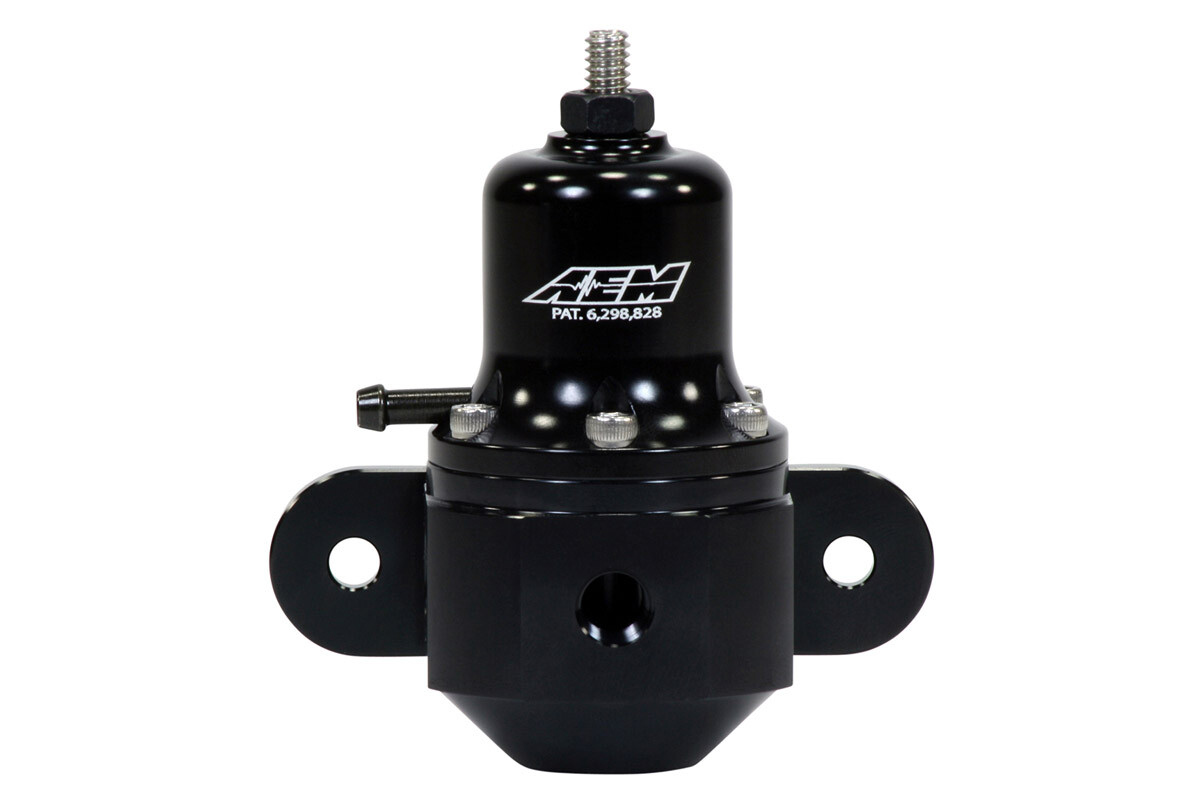 AEM High Cap Universal Adjustable Fuel Pressure Regulator 1:1 40-130 PSI Black