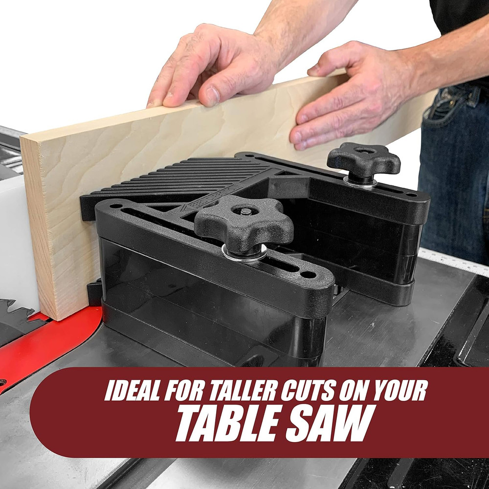 Dual Deluxe Stackable Featherboards for Table Saw Kit with Riser Blocks, Aluminu