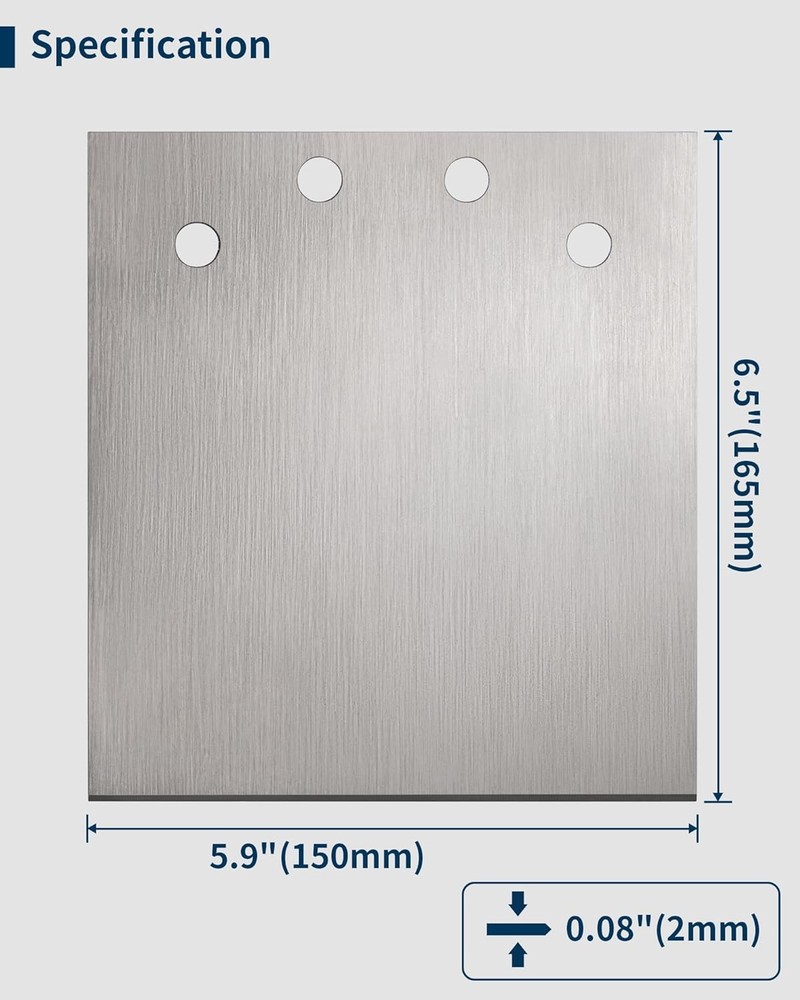 2PC Sharpening Blade for 6in Wide SDS Max Floor Scraper Concrete Scraper Blade
