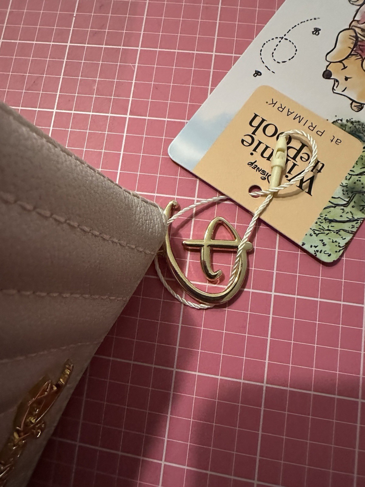 PRIMARK DISNEY WINNIE THE POOH QUILTED ZIPPER MINI WALLET COIN PURSE NWT new