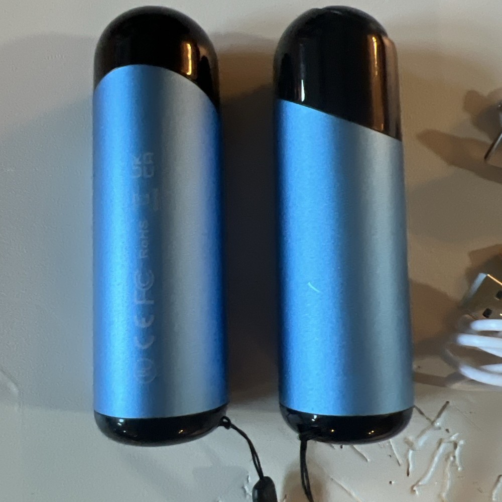 Blue USB Rechargeable Portable Hand Warmer for Camping Two