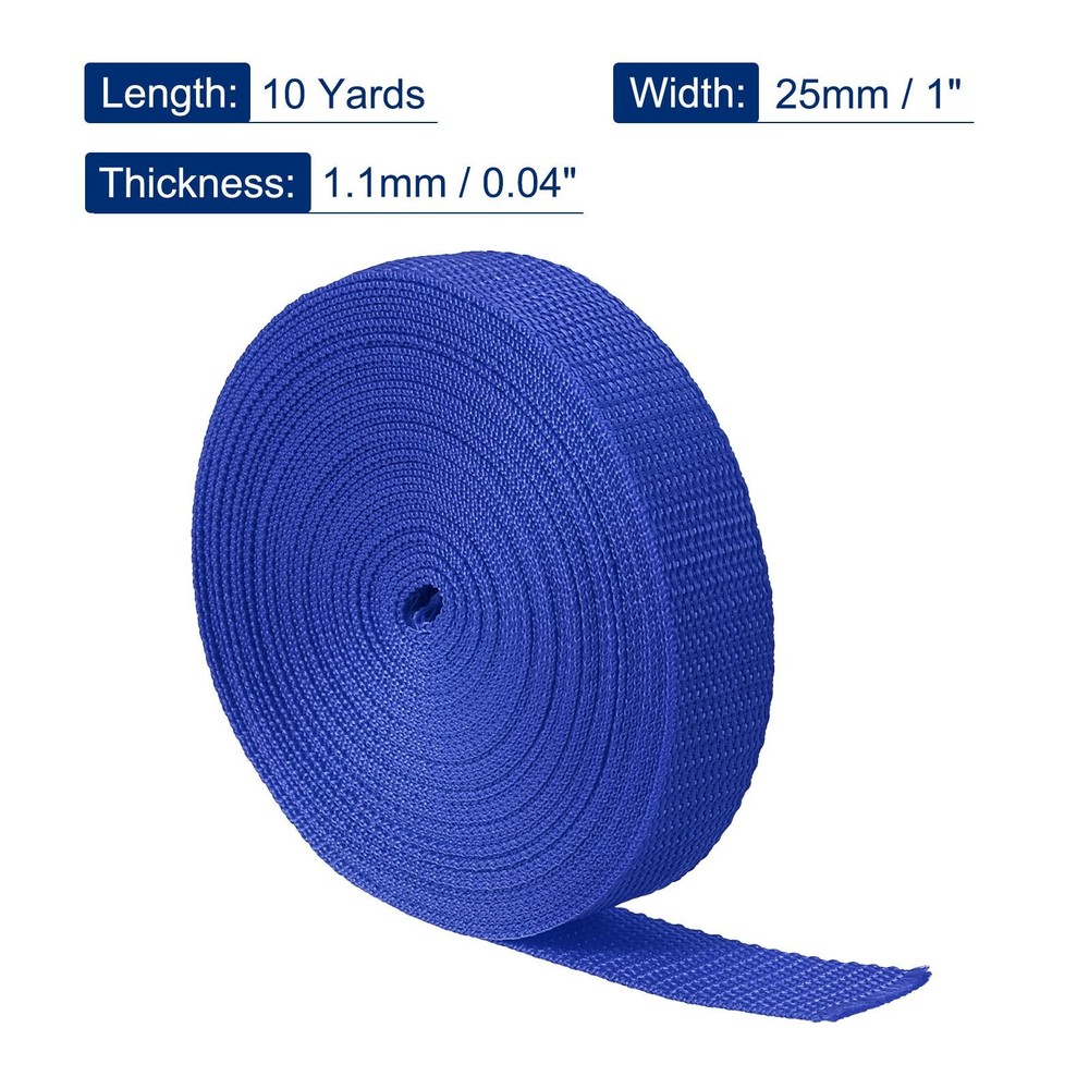 Lightweight Polypropylene Webbing Strap 1" 10 Yards Navy Blue Strapping