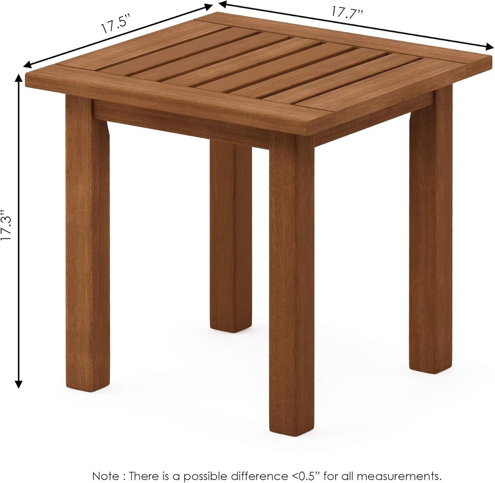 Durable Tioman Outdoor End Table - Slatted Design for Quick Drying & Elegance