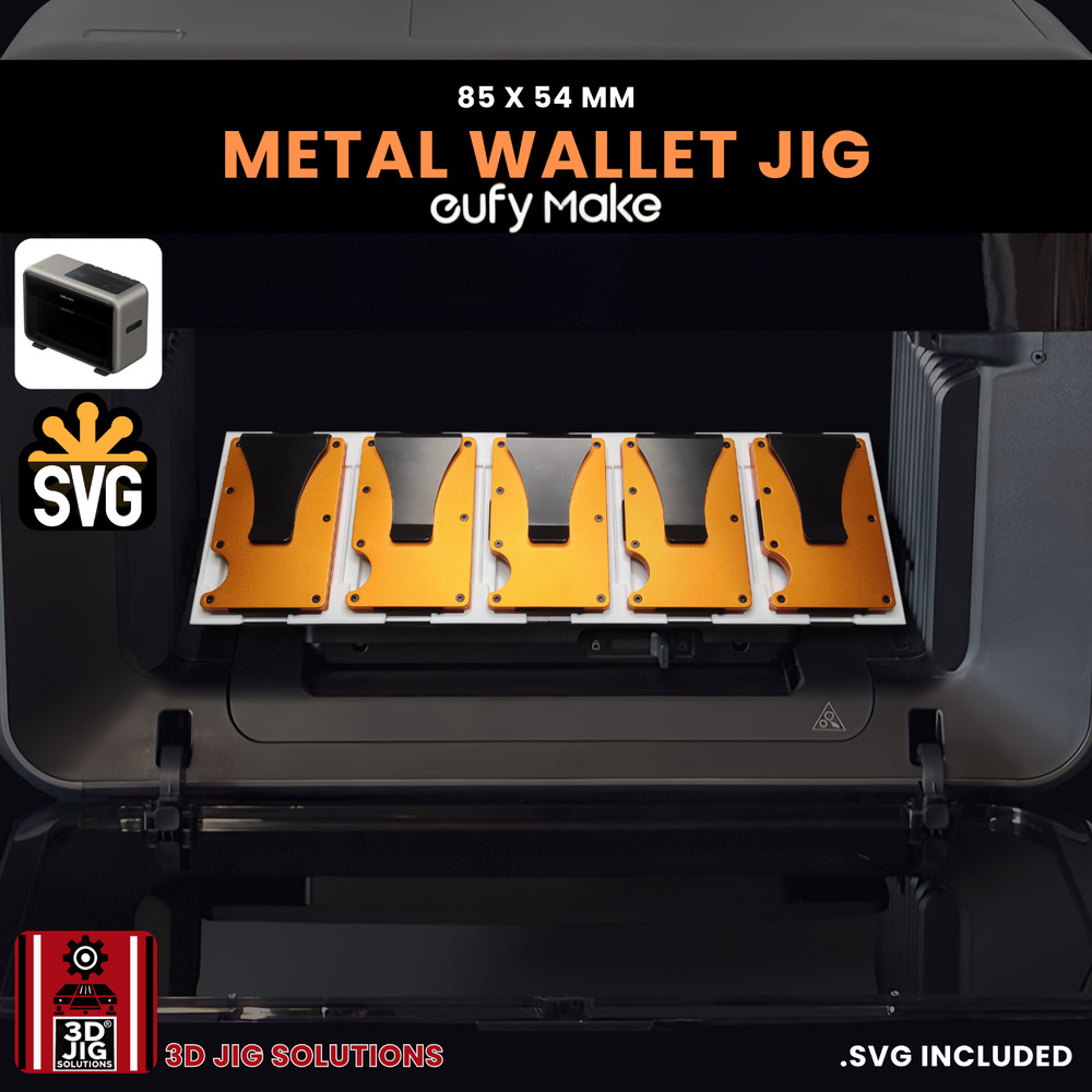 EufyMake E1 UV Printer Jig | Metal Wallet Template