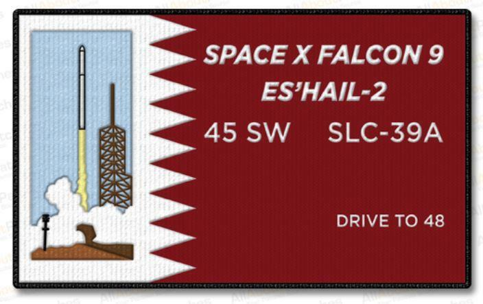ES'HAIL-2 SPACE X FALCON 9 45 SPACE WING SPACE PATCH