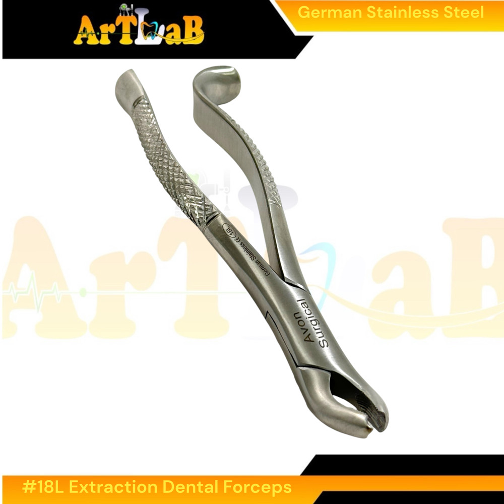 18L Upper First & Second Molar Extraction with Serrated Jaw, Hook Handle (1pc)
