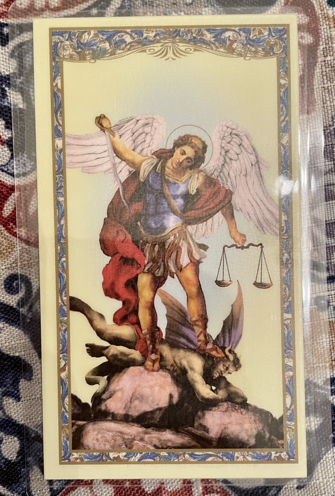 ST. SAINT MICHAEL The Archangel- Laminated Prayer Card
