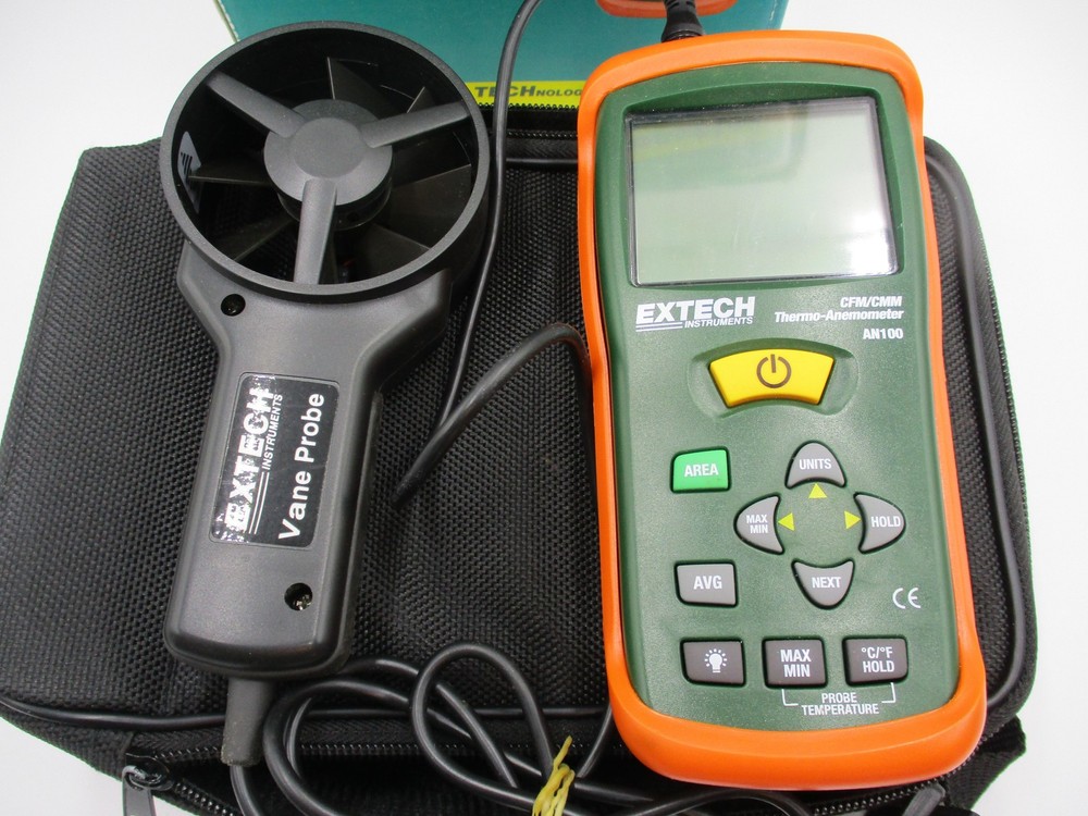 Extech AN100 CFM/CMM Thermo Anemometer Airflow Velocity Temperature Meter Tool
