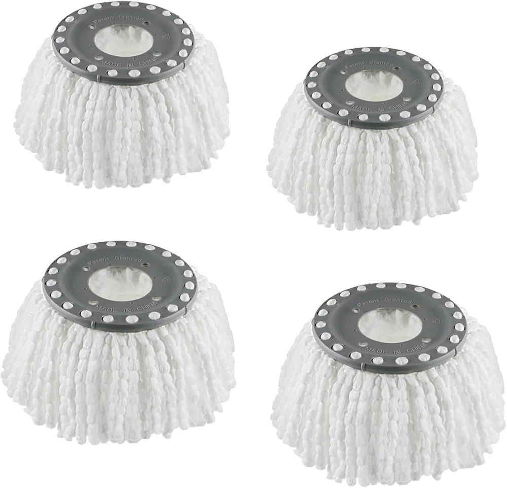 4 Pack Replacement Microfiber Mop Head Easy Cleaning Wring Refill for Spin Mop