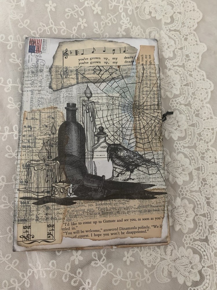 Handmade Junk Journal Flip Folio Halloween Themed
