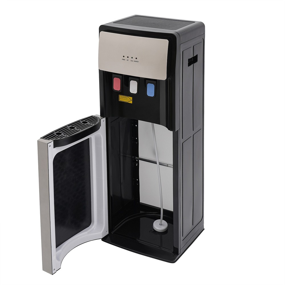 Bottom Loading Water Cooler Water Dispenser 3 Temperature Settings Silver Grey