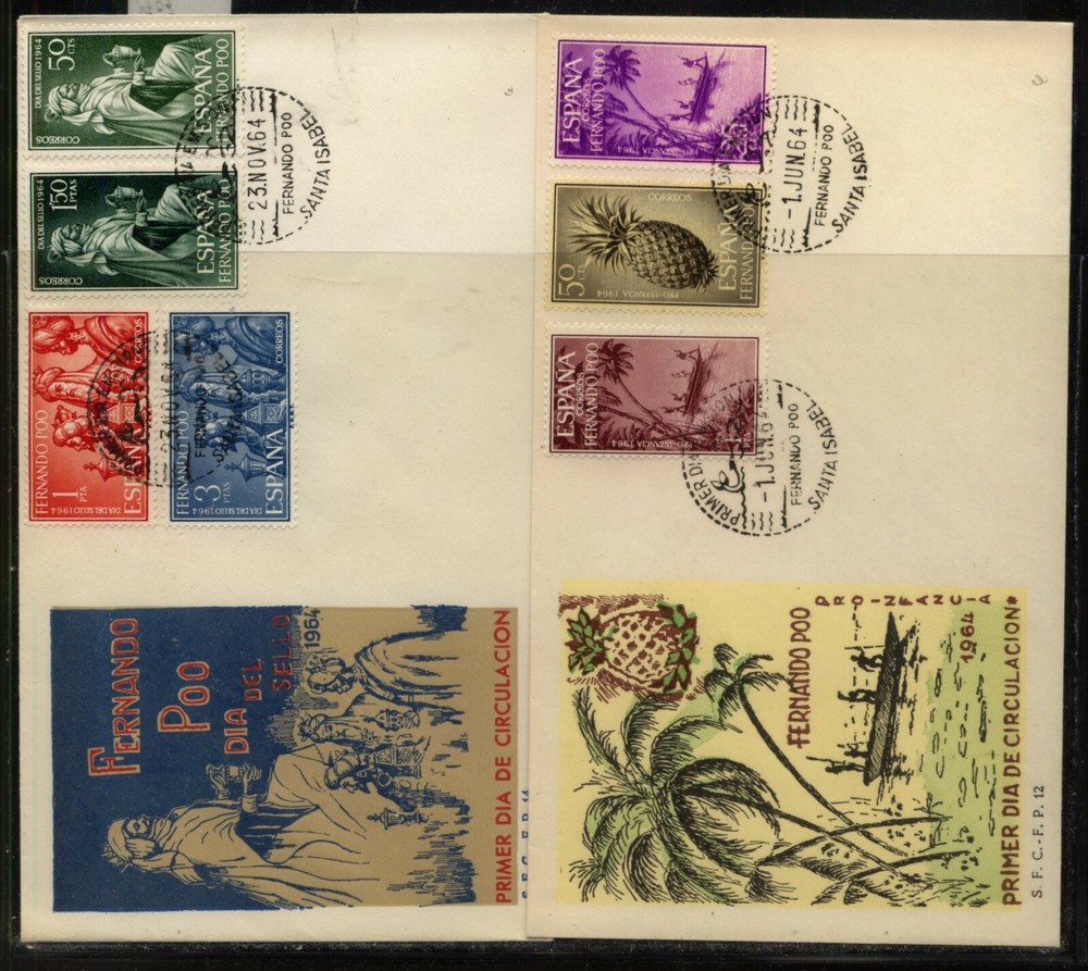 Fernando  Poo  2 cachet  first day   covers         HC0515