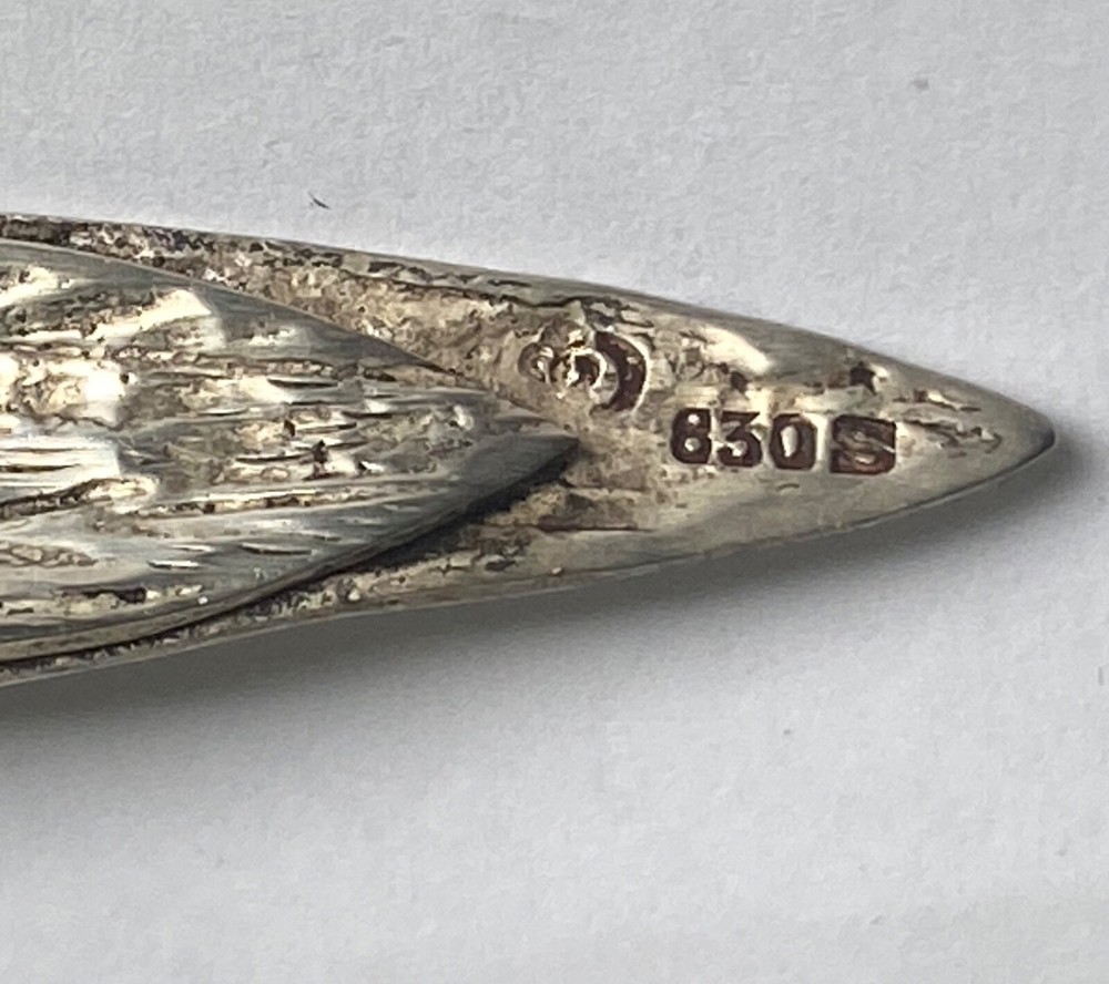 Antique German solid 830 silver Bird Animal Figure