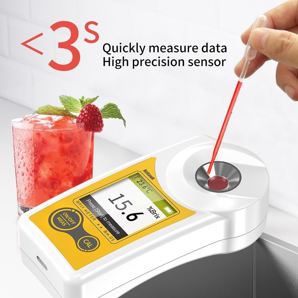 Digital Brix Refractometer Flagfront brix Meter Refractometer USB C Charging ...