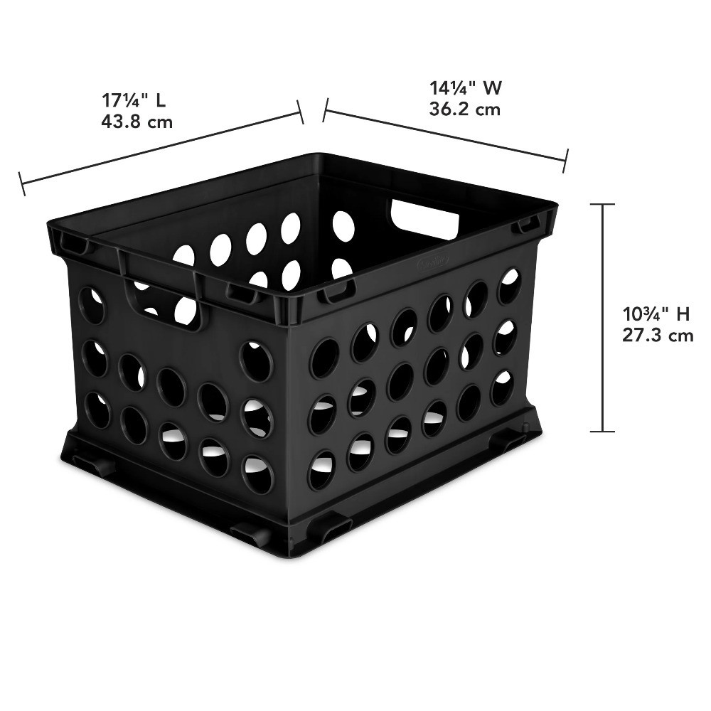 Versatile Plastic File Storage Bin with Through Handles Stackable Organizer for