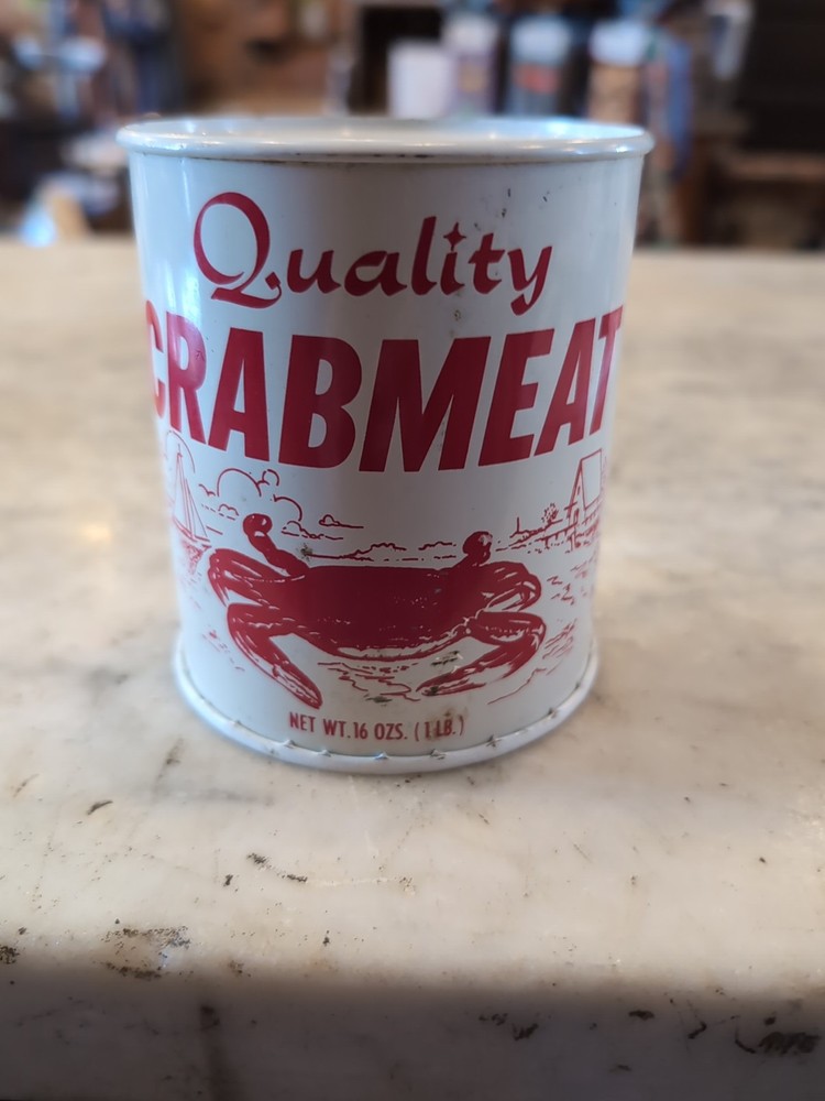 Quality Crabmeat NOS 16 Oz Empty Tin
