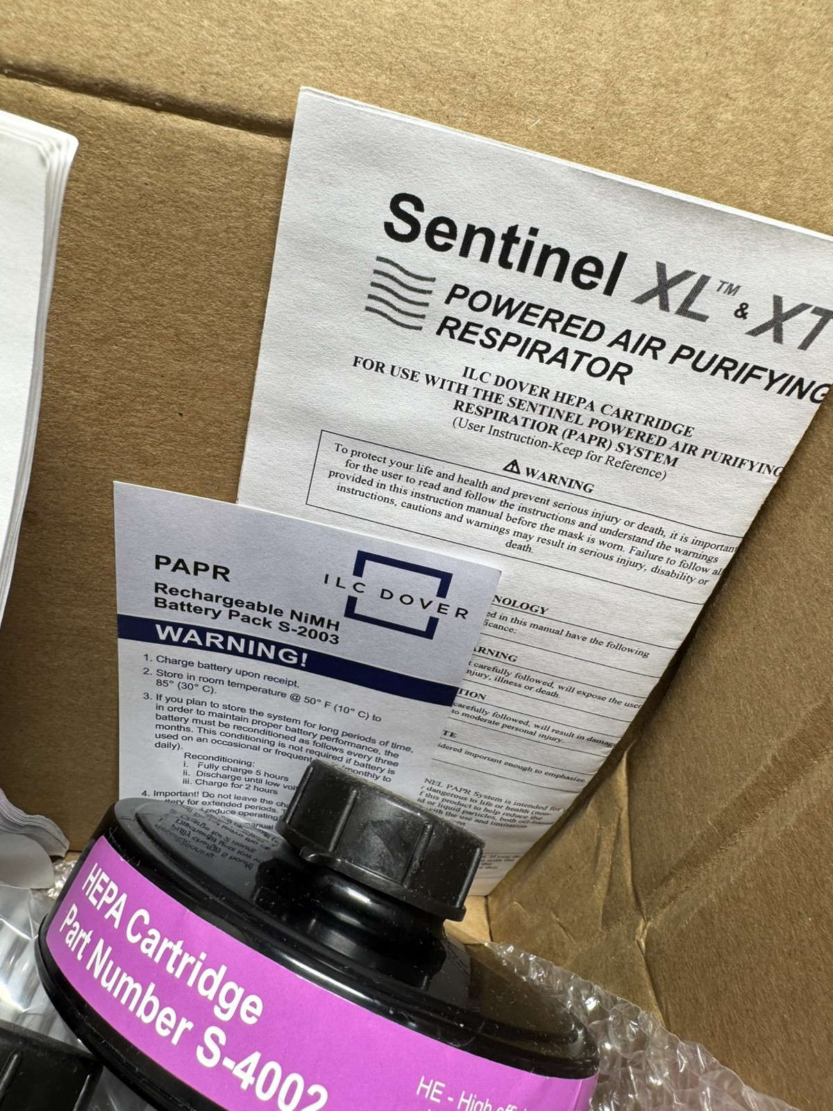 ILC DOVER Sentinel SXL-HPEZR1 PAPR System Bio Hood Battery Blower Charger Filter