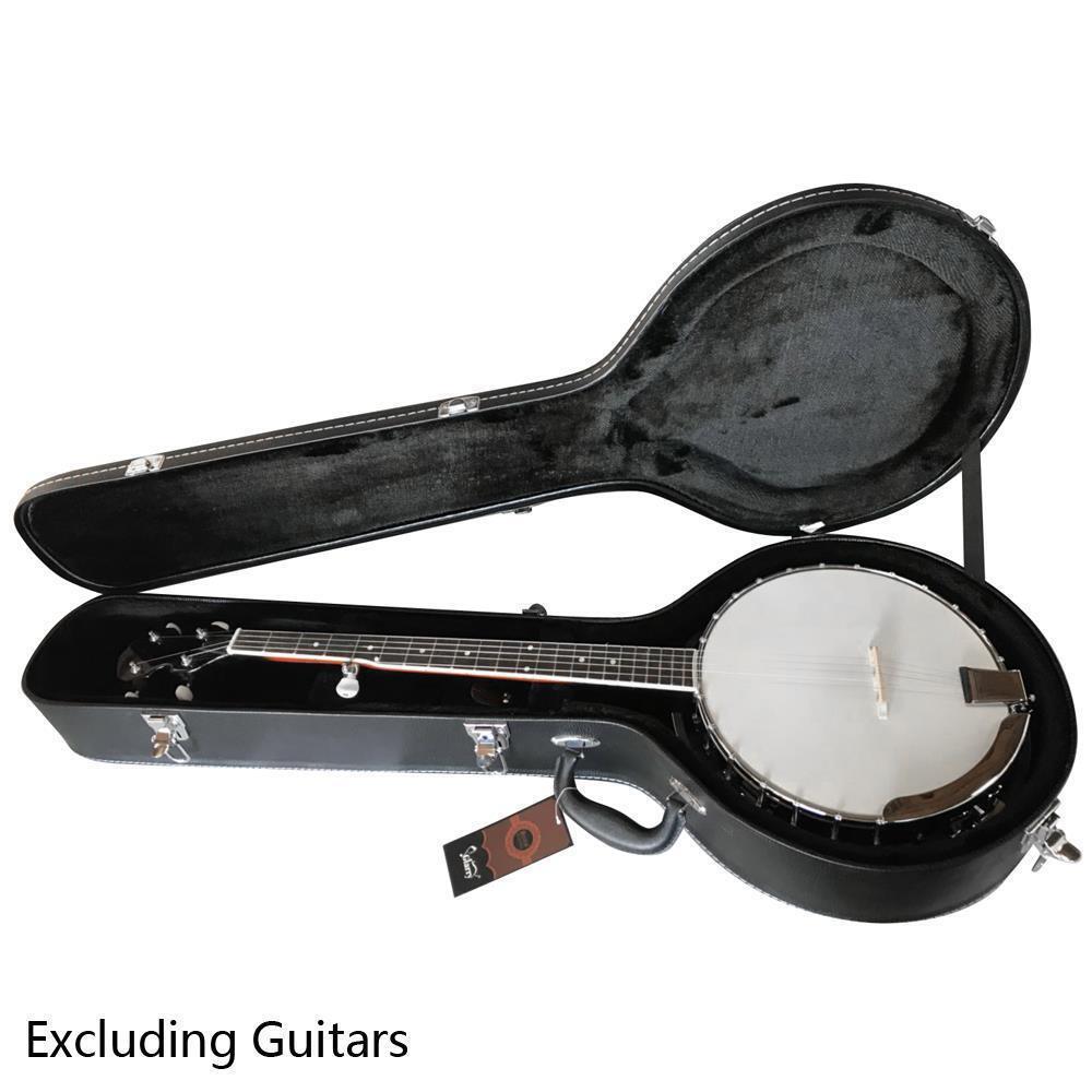 Glarry Hardshell Leather Hard Case Professional for5/6-string Banjos