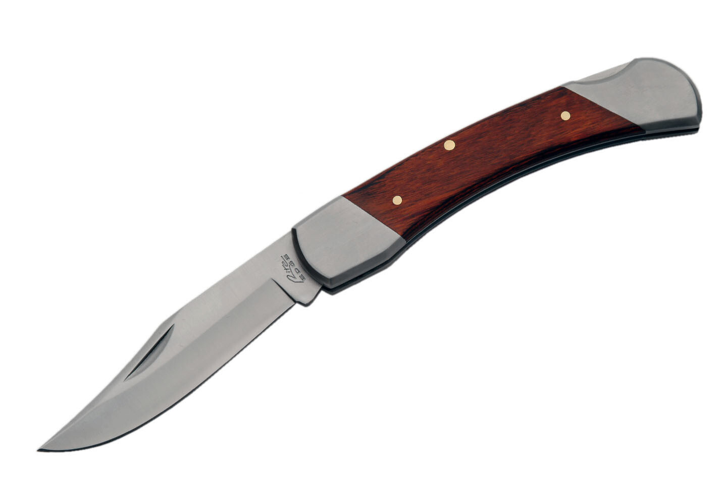 Large 8.5" Classic Lockback Folding Knife, Hardwood Handles, Sheath included 110
