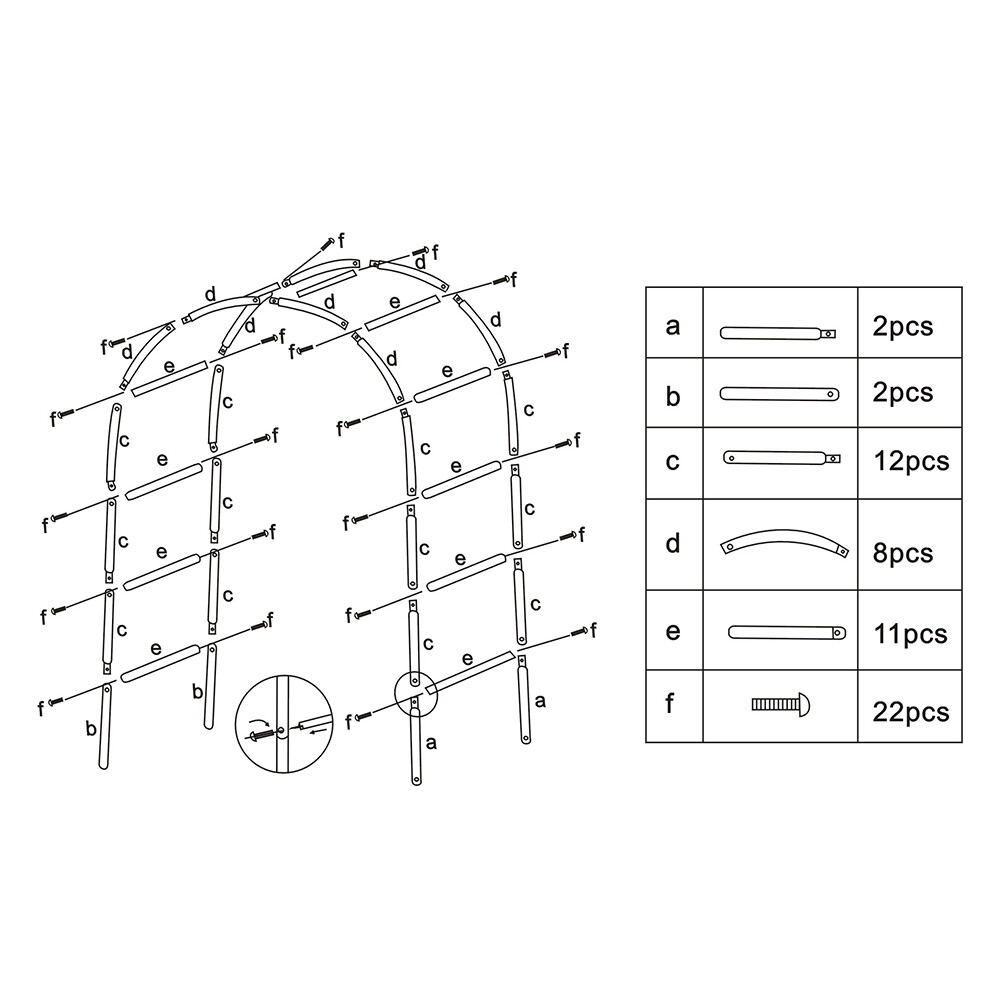 Heavy Duty Metal Garden Arch Rose Archway Pergola Arbour Climbing Plants Trellis