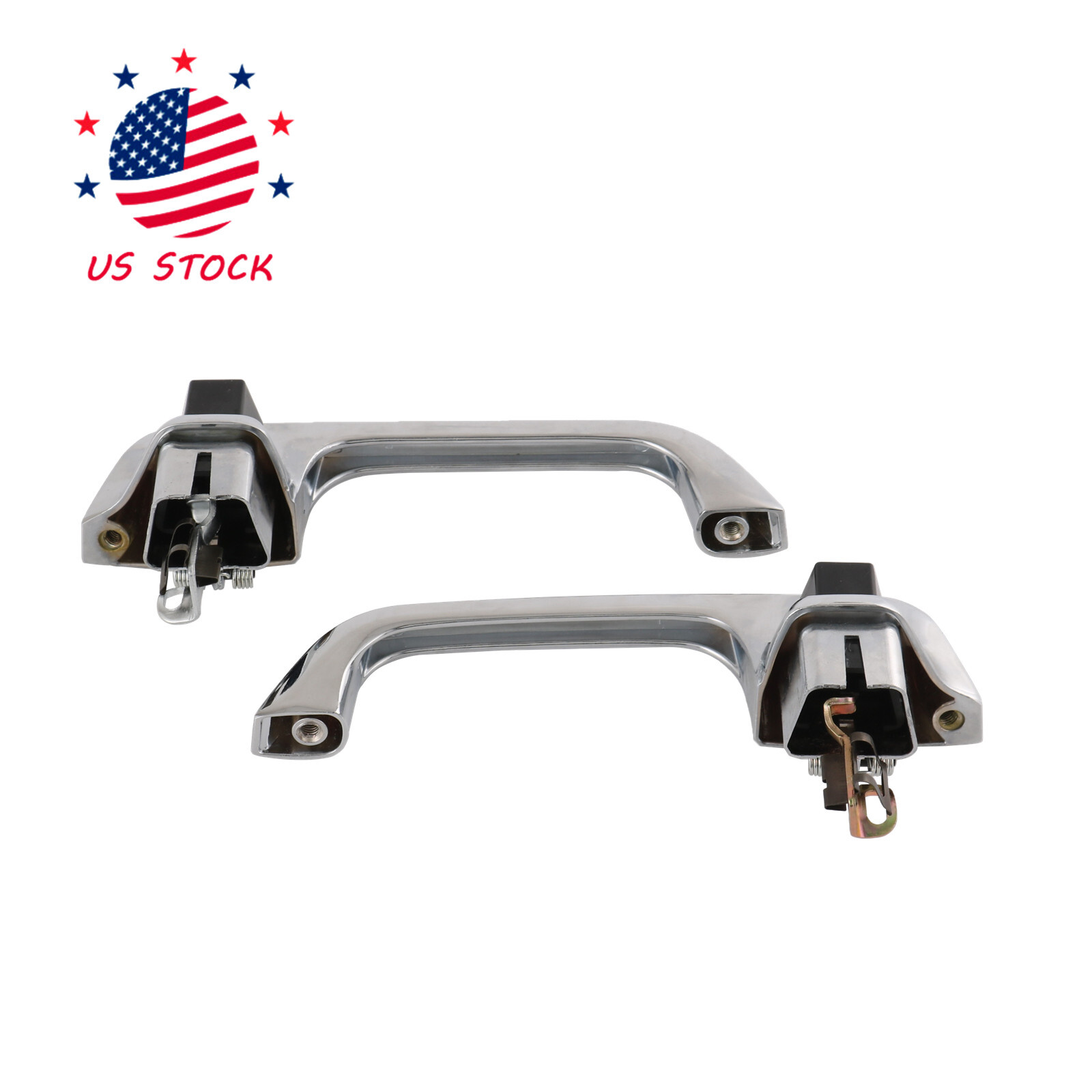 Set 2× Chrome Outer Outside Exterior Door Handle Pair for Chevy GMC Pickup Truck
