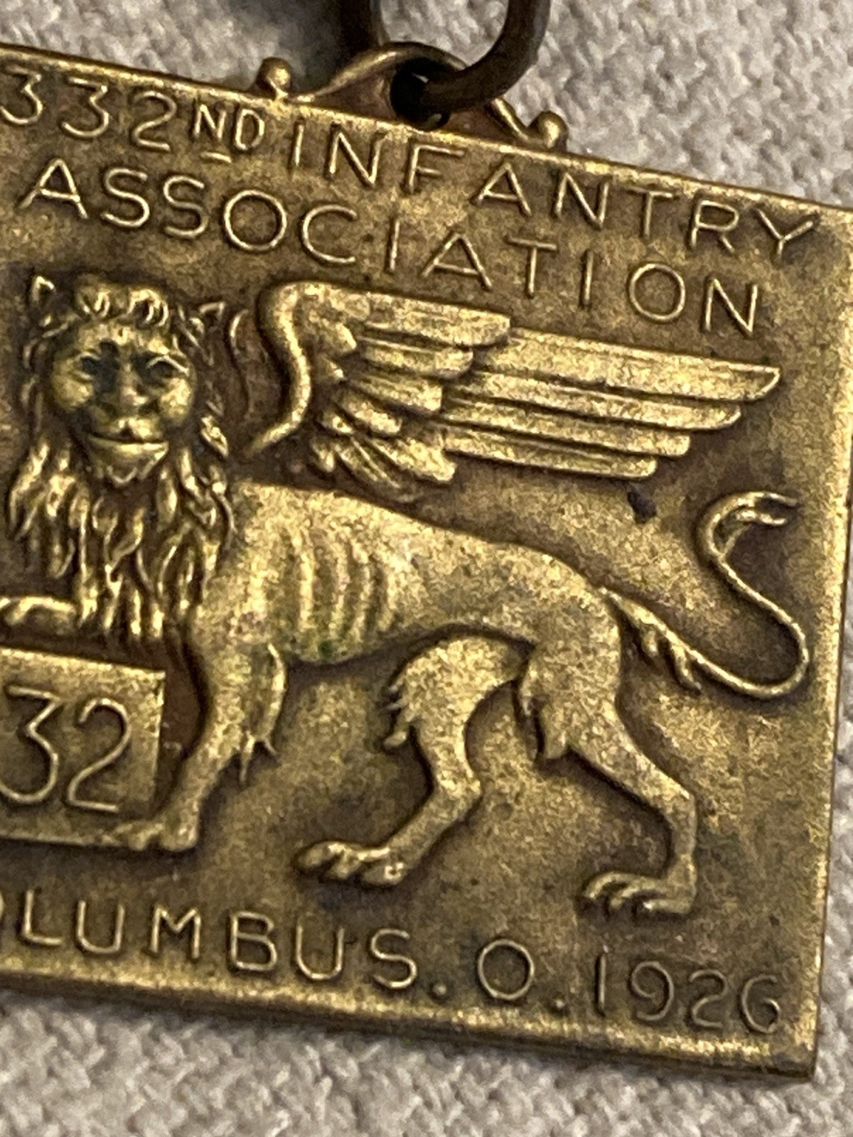 WWI US AEF ITALY 332ND INFANTRY 1926 Annual Reunion Medal Columbus Ohio Veteran