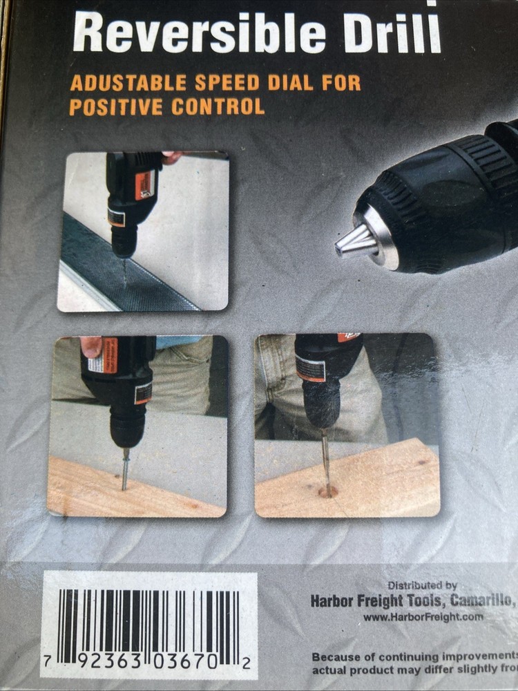 Drill Master 120 Volt 3/8"Variable Speed Reversible Electric Drill Item 3670-NEW