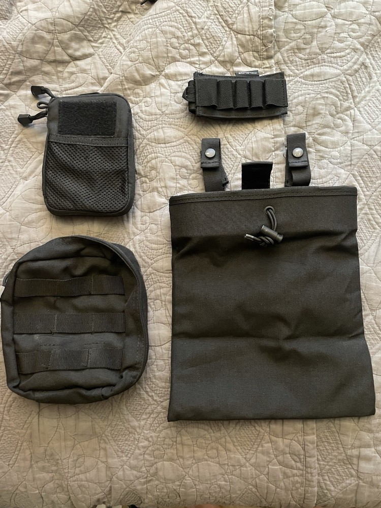 Black Dump, Admin, Med, And Shell Pouches For Molle