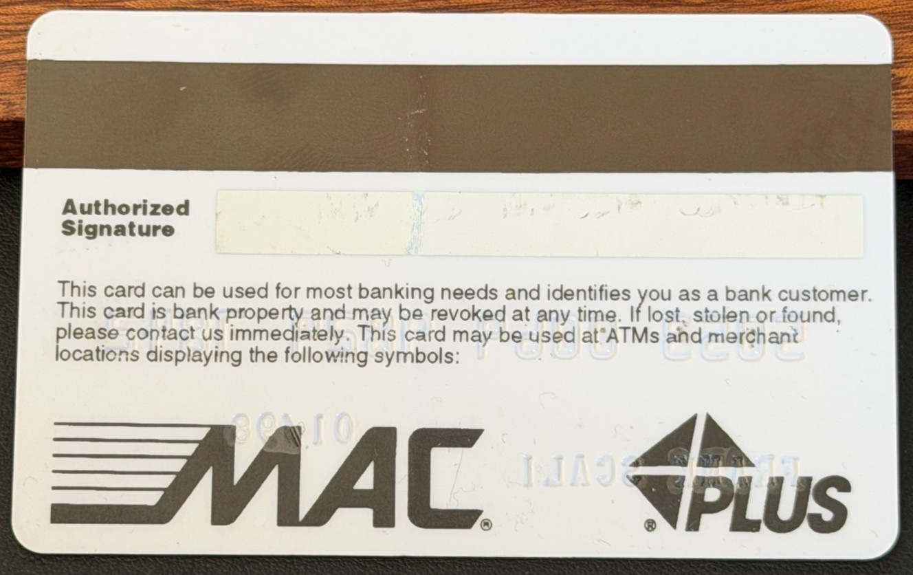 Vintage National City Bank MONEY Card ATM MAC PLUS Expired 1998 Collectible