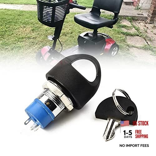 Ignition Switch with Key, Replacement Mobility Scooter Spare Start On/Off