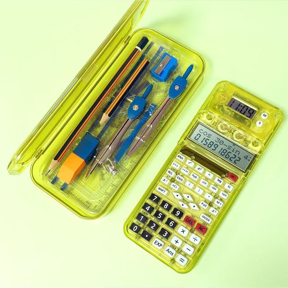 C9-Luxmoc Multi-Function Scientific Calculator With Time Display+Pencil Case