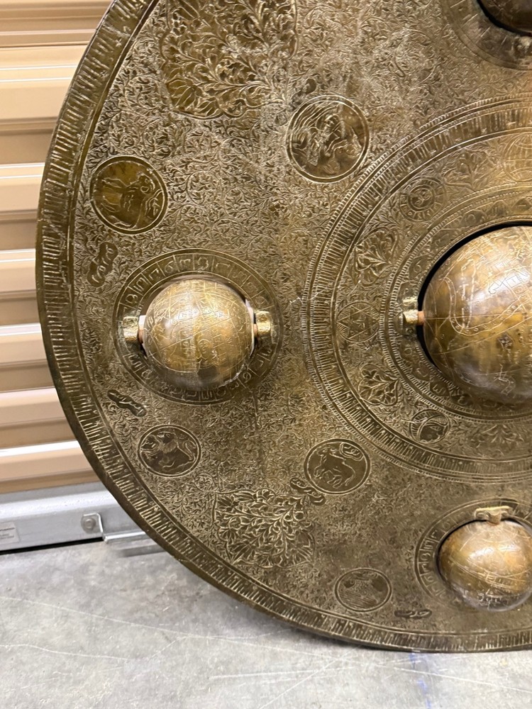 Islamic Cast Bronze Astrolabe with Five Celestial Globes Astronomical Instrument