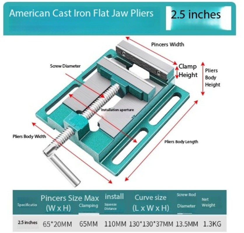 Flat-jaw Vice Compact Bench Vice Bench Vice Fixed Bench Vice