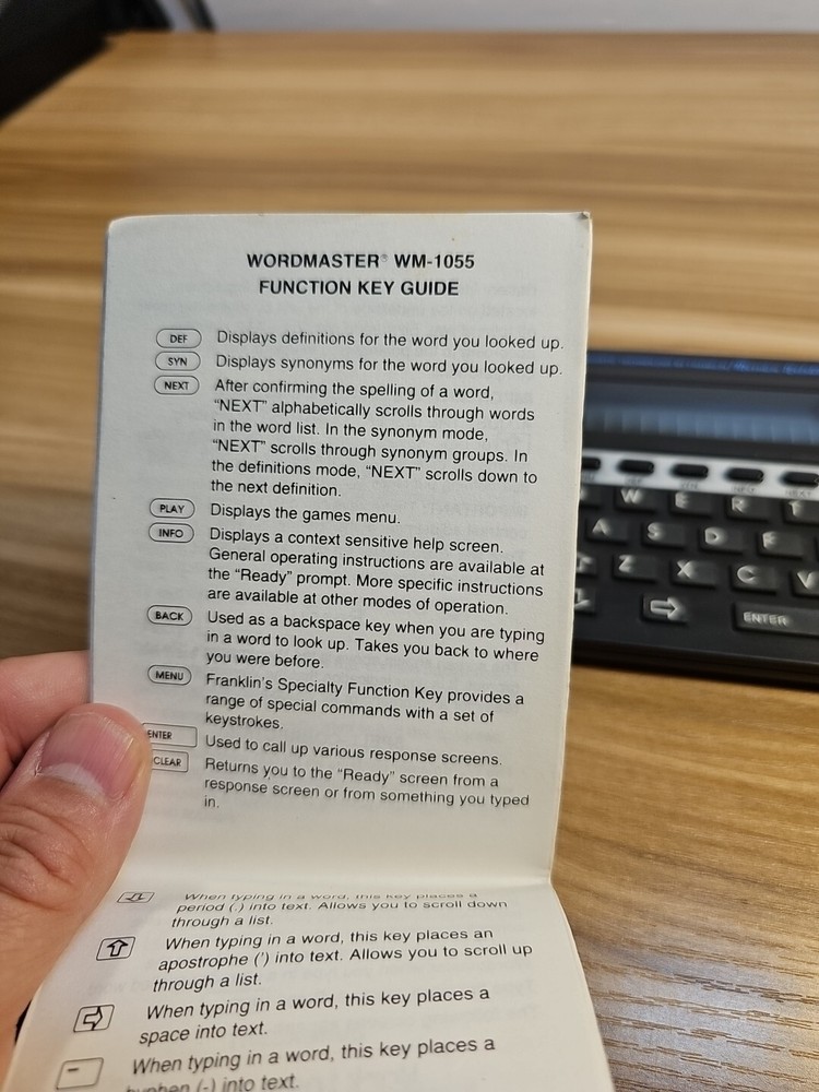 Franklin Wordmaster Deluxe WM1055A Electronic Dictionary, Thesaurus, Grey