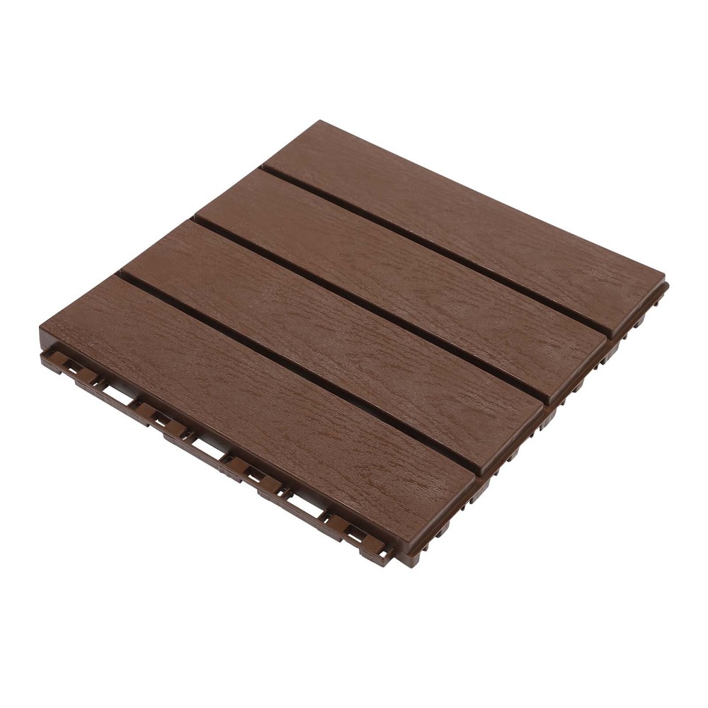 12x12" Plastic Interlocking Composite Decking Floor Deck Tiles Bacony Pavers