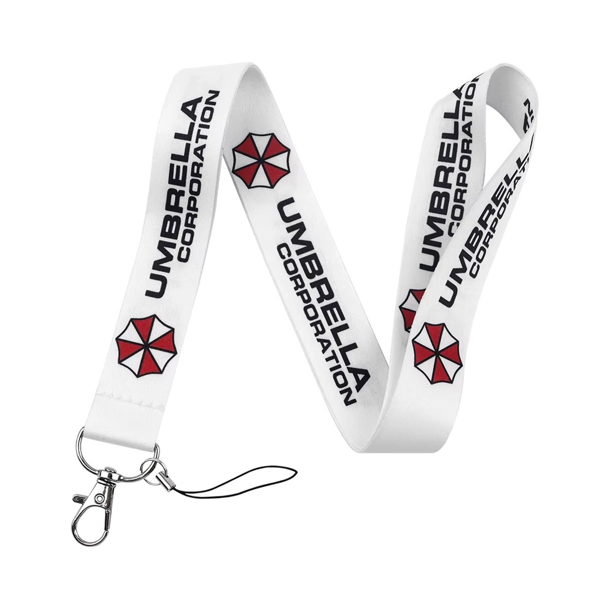 Resident Evil Umbrella Corporation Logo Lanyard ID Badge Holder Neck Strap White