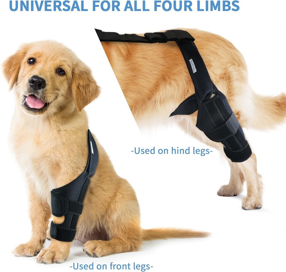 Dog Knee Brace for Torn ACL/CCL Adjustable Support, Front Back Right Left Large