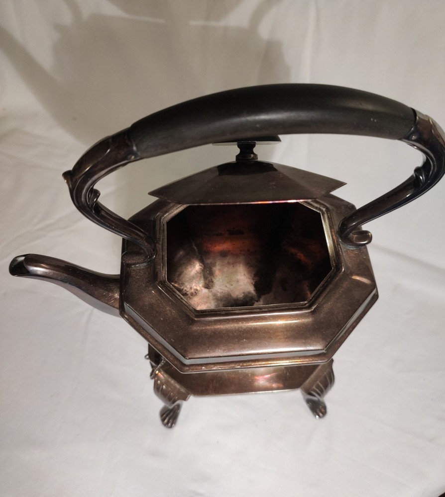 Antique Sheffield England Silverplate Tilting Kettle E.P.N.S. with stand