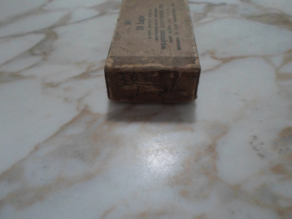 Vintage Western 30 Luger Primed Shell Empty Box