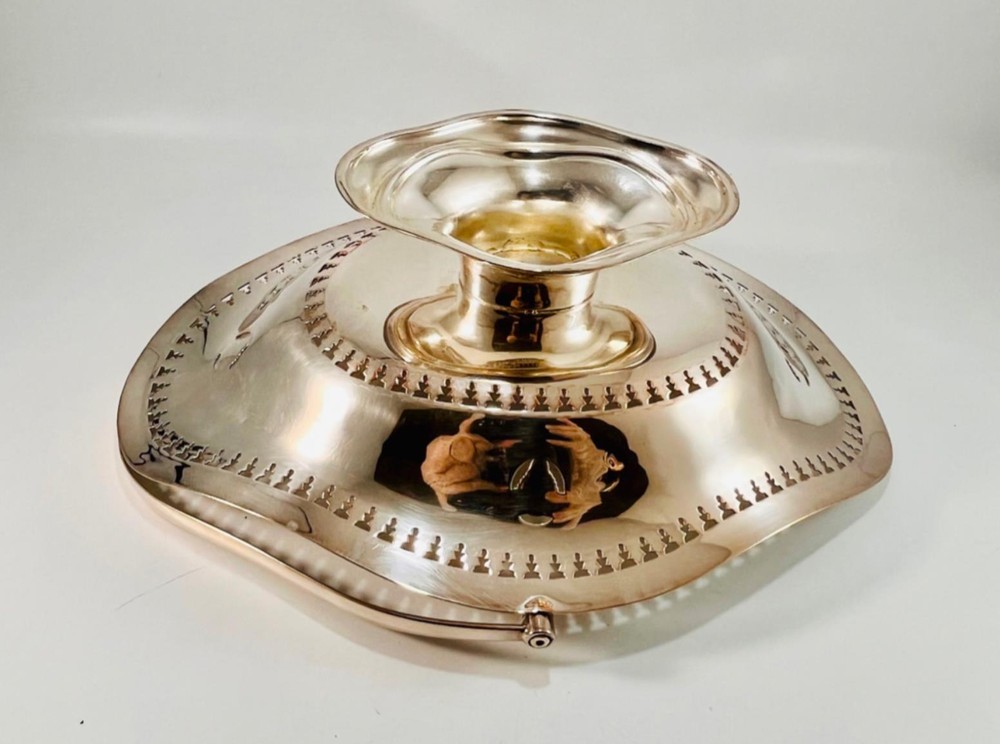 Vintage EPNS Silver Plated Footed Fruit Cake Bread Basket w/ Swing Handle