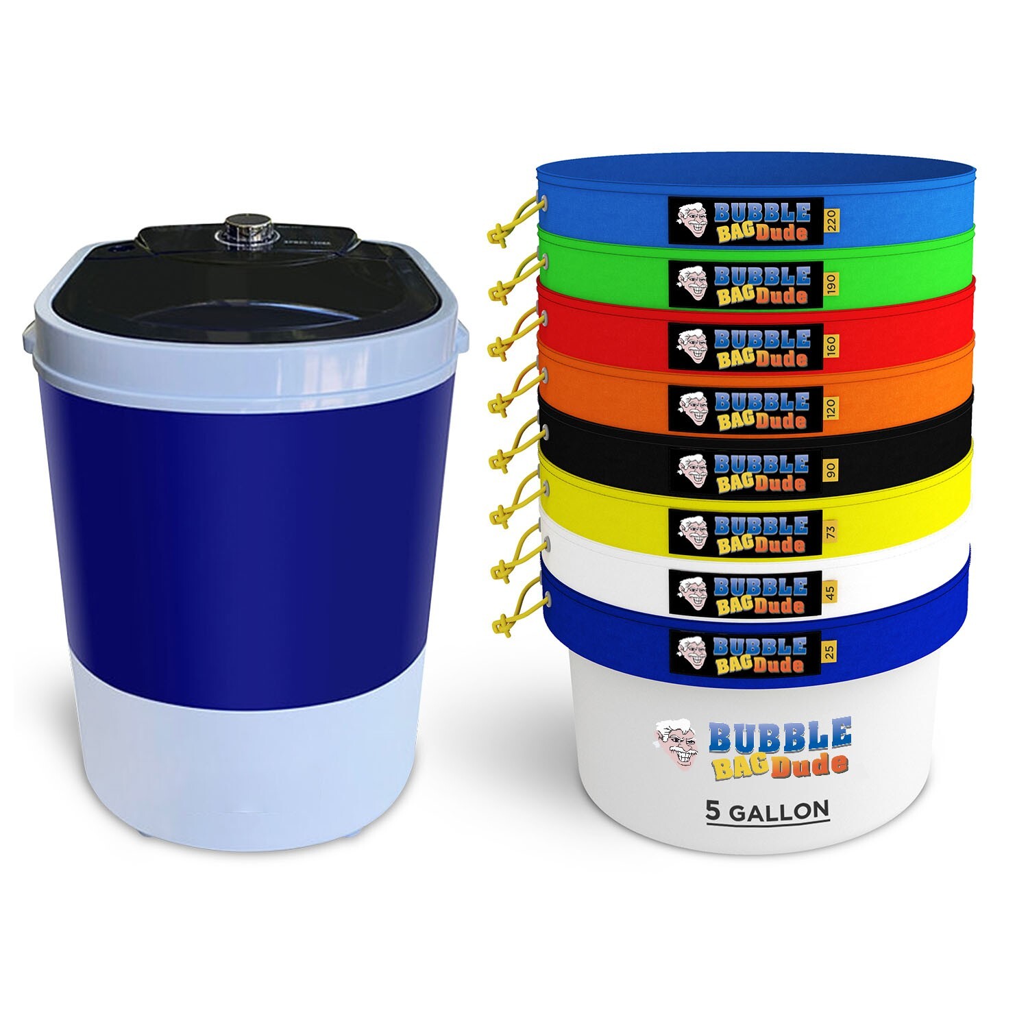 BUBBLEBAGDUDE 5 Gallon Bubble Hash Machine with 8 Bag Extraction Kit