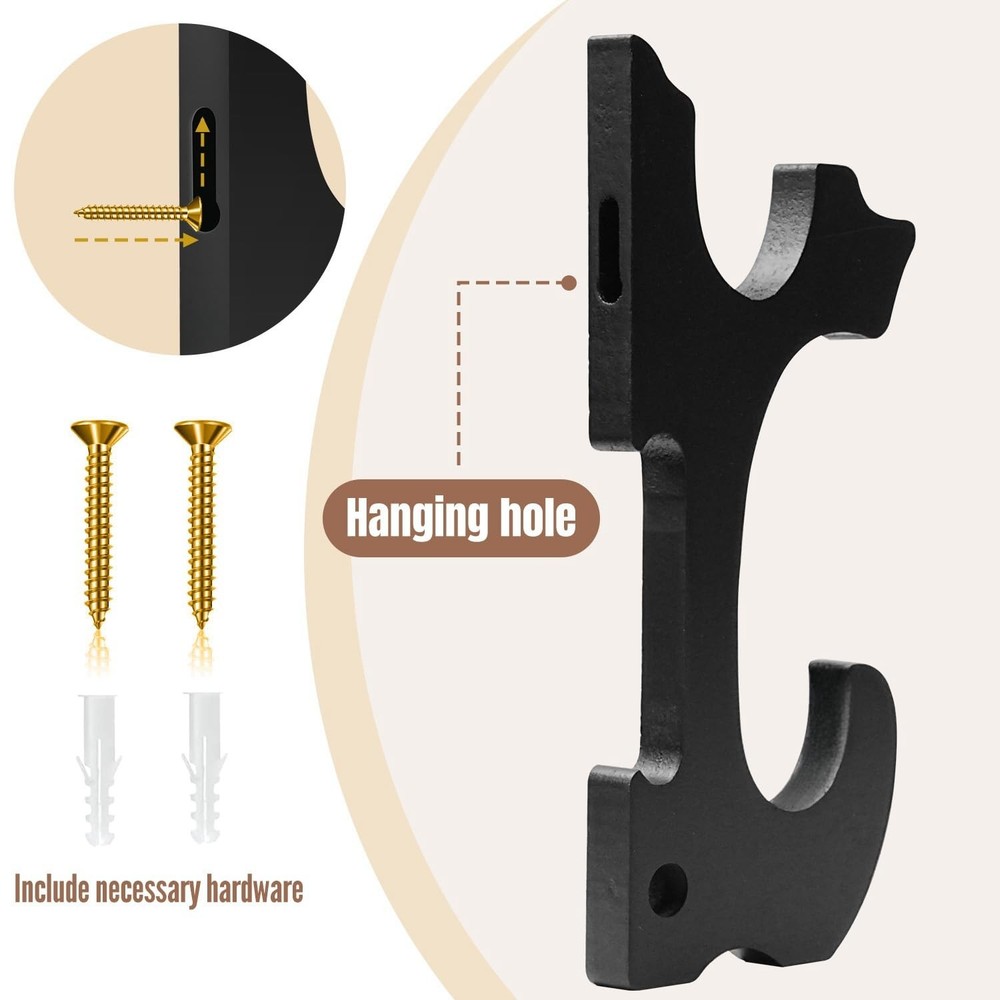 2/Set Sword Hook Wall Mount Samurai Hanger Display 2-Tier